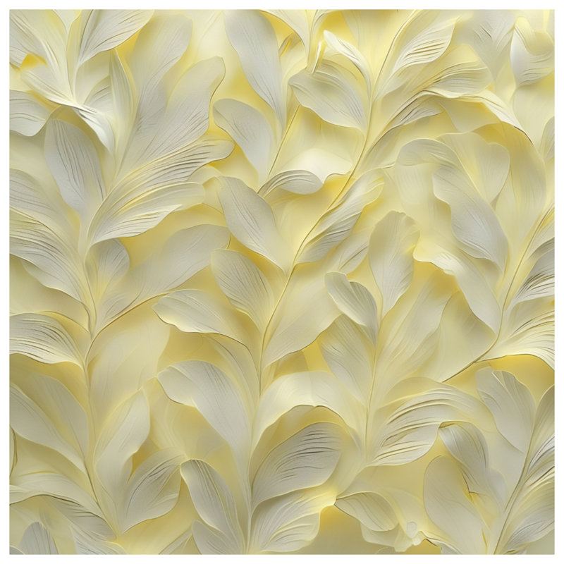 Yellow Leaf Texture Bath Mat, 34in W x 21in L