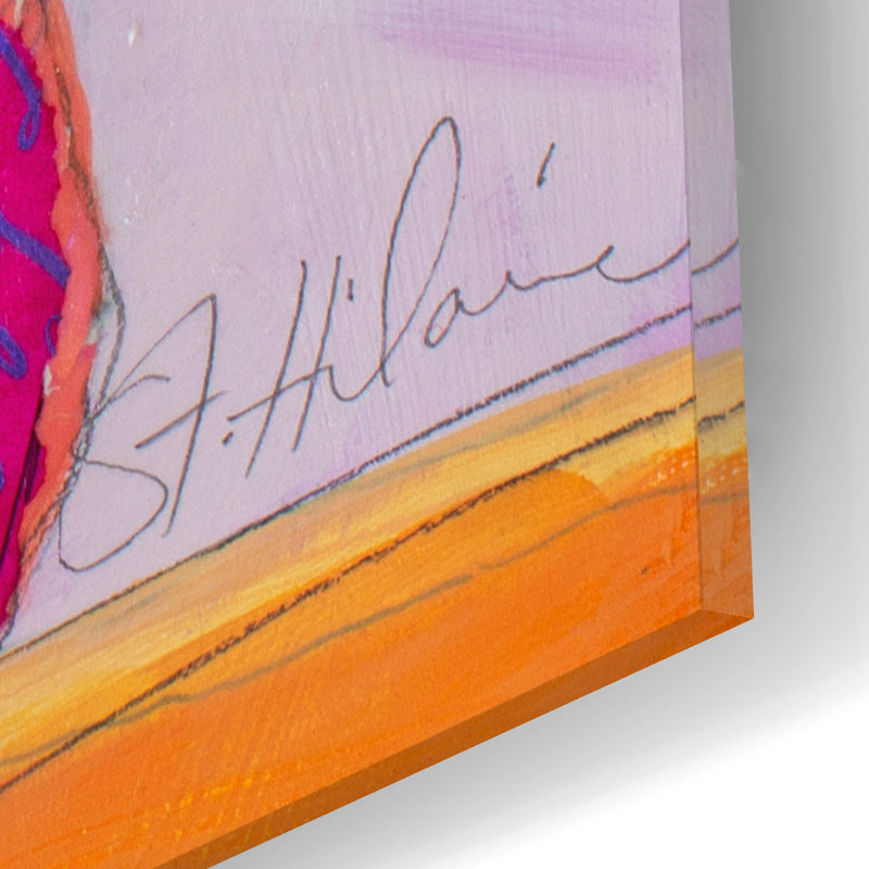 Art mural en verre rouge «Miss Piggy» par St. Hilaire Elizabeth, H 12 po x l 12 po x P 0,13 po