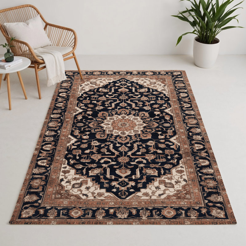 Persian Brown Indoor and Outdoor Area Rug, Rectangle 9' x 12'