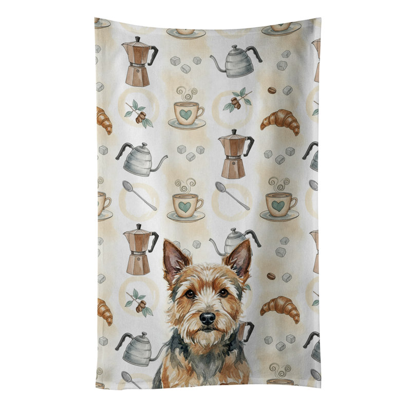 Norwich Terrier Coffee Bar Kitchen Towel, Norwich Terrier