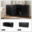 Buffet Modern de 58 po de largeur avec portes en treillis Modern Berenika-298542354