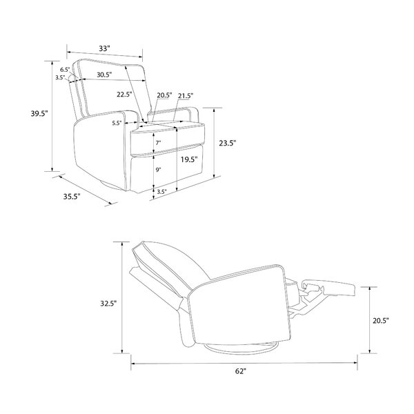 Mack & Milo™ Abingdon Upholstered Swivel Reclining Glider & Reviews ...