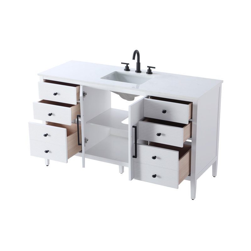 60 inch Single Bathroom Vanity, White