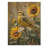 Finch Bird In The Farm Sunflowers II - Bird Wood Wall Decor - On Natural Pine Wood-136910044