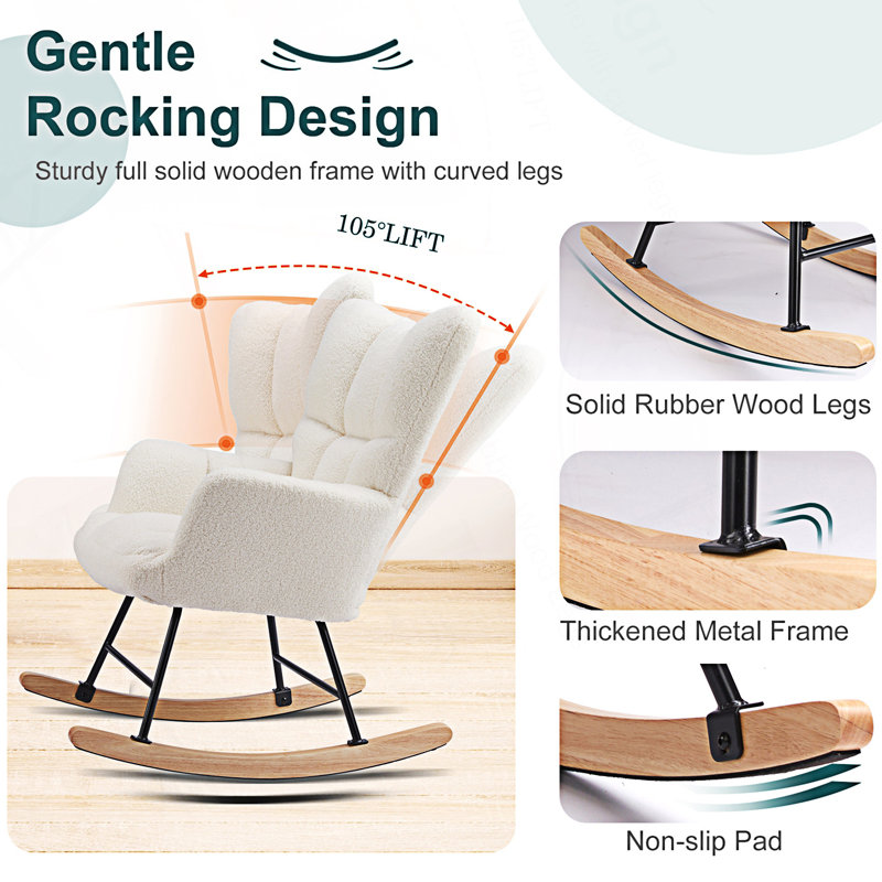 Chaise berçante ergonomique et élégante, Beige