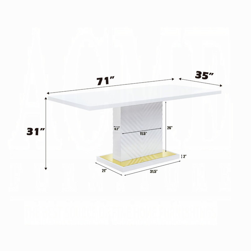 Gaines Dining Table W/Pedestal Base