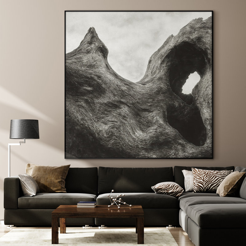 Très grand art mural imprimé sur toile - Paysage abstrait inspiré de la nature, œuvre d'art pour le salon ou la chambre à coucher - «Assemblage requis du cadre (cadre non fini)»