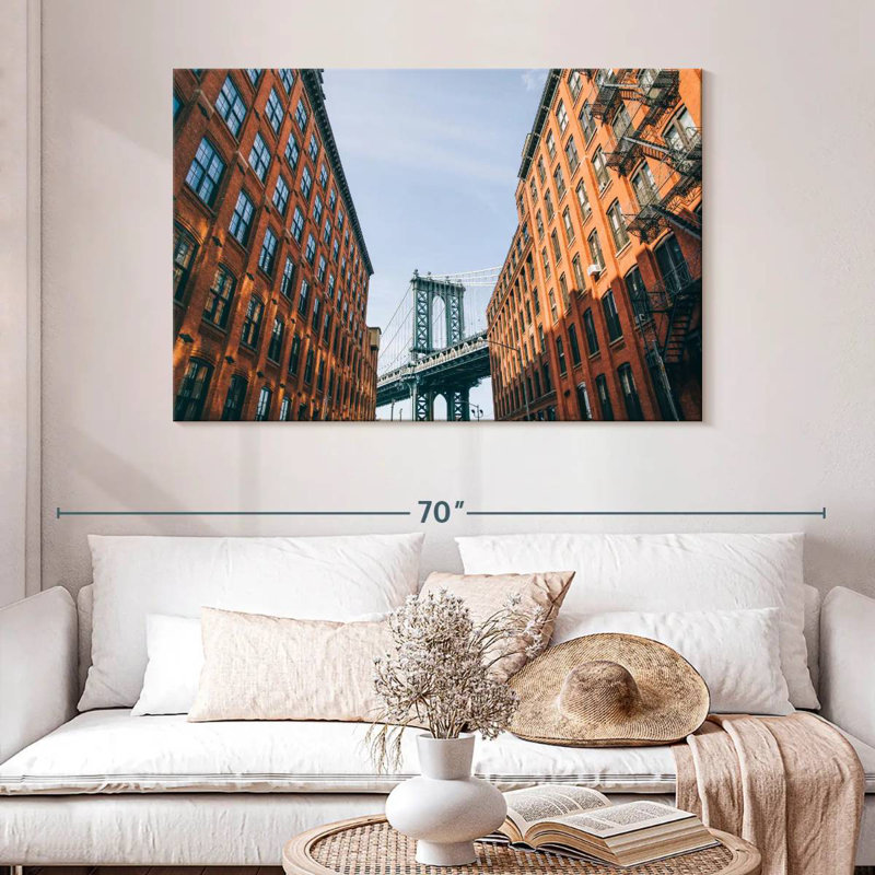 Paysage de Lilie Manhattan Bridge Street, H 32 po x l 48 po