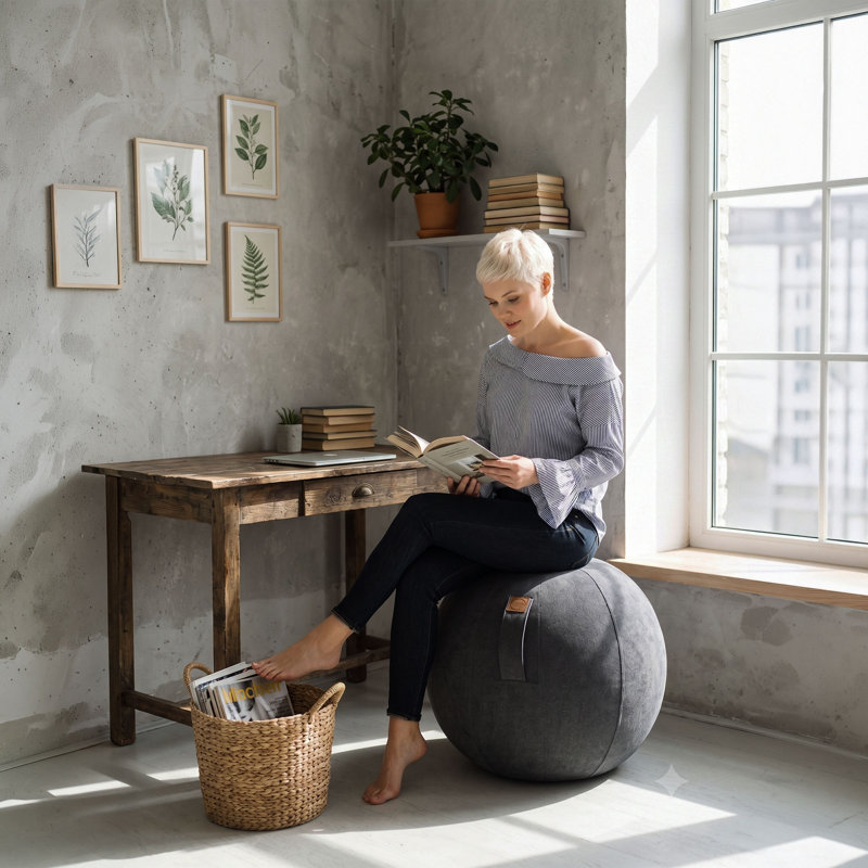 Alfa Ergonomic Ball Chair, Black