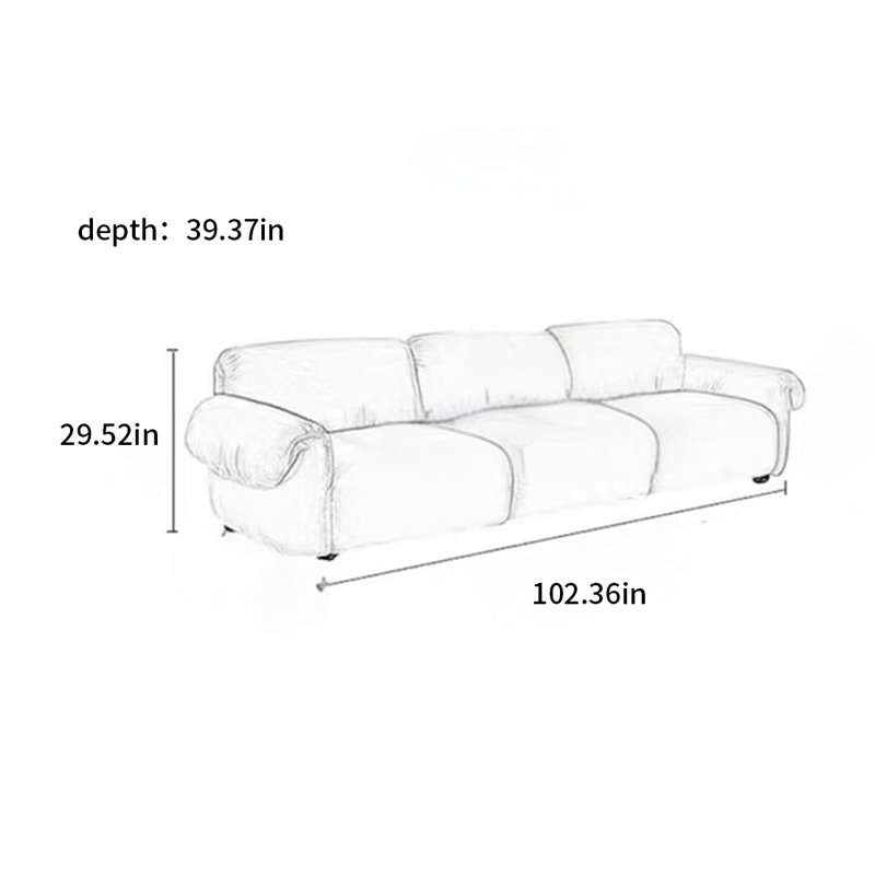 French retro wabi-Sabi creative Octopus sofa, Light Green, 29.52" H x 137.79" W x 39.37" D