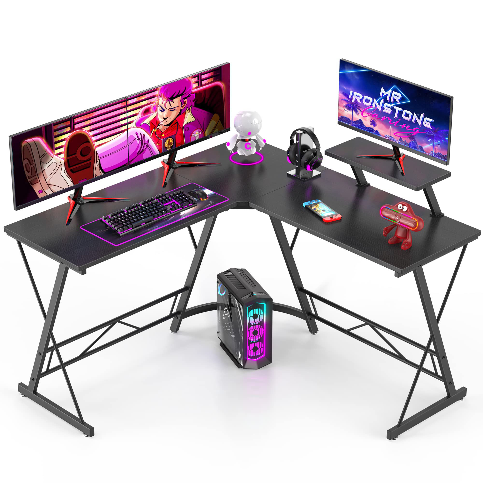 Inbox Zero Tavion L-Shaped Metal Top Computer Desk | Wayfair