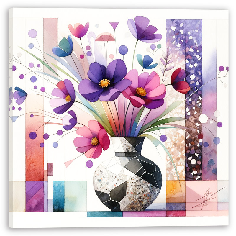 Art moderne sur toile mosaïque abstraite moderne, H 12 po x l 12 po x P 1 po