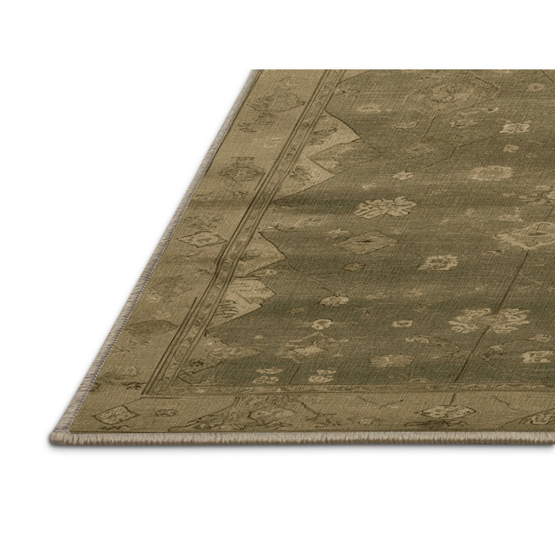 Tapis brun lavable à la machine, Rectangle 6 pi x 9 pi