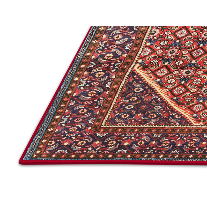 Tapis de style oriental rouge, Rectangle 5 pi x 7 pi