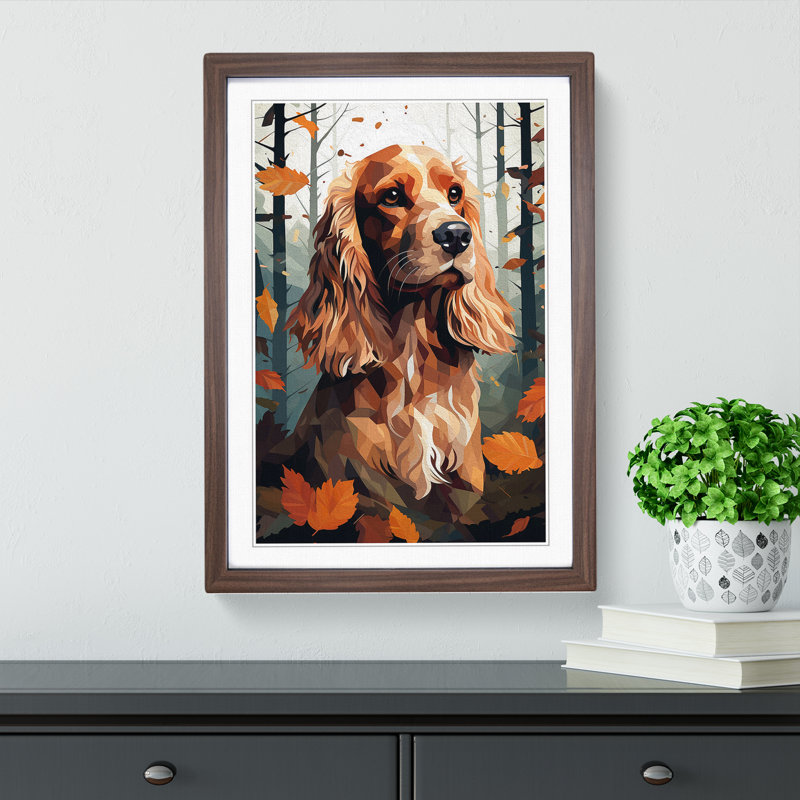 Single Picture Frame Print on Wood, Walnut Framed, 64cm H x 46cm W