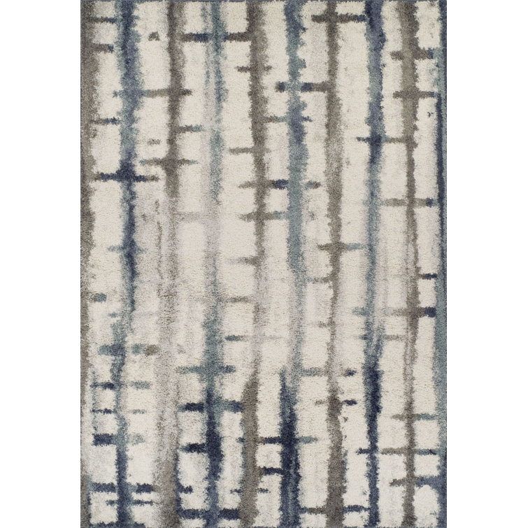 Gillespie Abstract Blue/Charcoal Area Rug