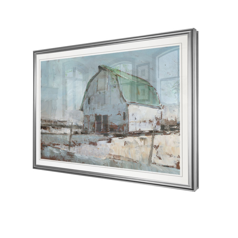 « plein air grange i », reproduction d’impression, H 20 po x l 24 po x P 1,5 po, Cadre argenté