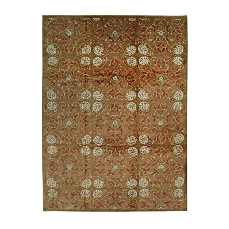 Tapis transitionnel en laine noué à la main Peringer, Rectangle de 12 pi x 18 pi