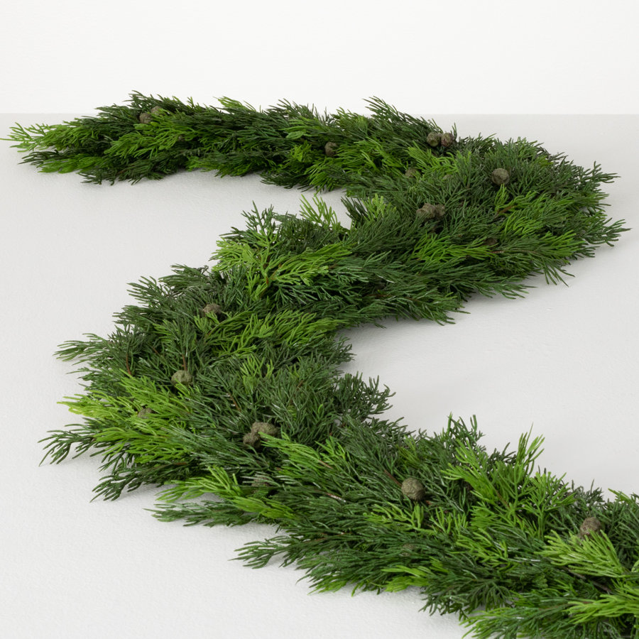 Bisou 76" Artificial Cypress and Berry Garland