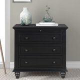 3-Drawer Storage Wood Cabinet,End Table With Pull Out Tray