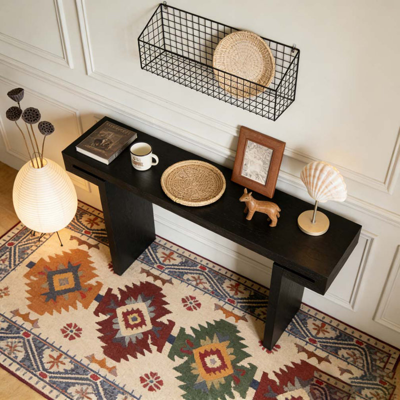 Table d'appoint Rustic Farmhouse Console, Noir