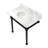 Kingston Brass Monarch 36-Inch Carrara Marble Console Sink with Stainless Steel Legs (8-Inch, 3-Hole)-51154834