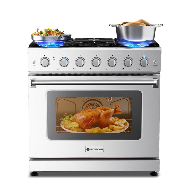 Cuisinière à convection rétro au gaz naturel 36 po AOBOSI