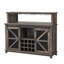 Armoire-bar à vin de 55 po avec lumières à DEL, porte de grange coulissante, porte-bouteilles et porte-verres Gruber Farmhouse-876274890
