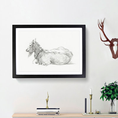 A Resting Goat by Jean Bernard - Framed Print