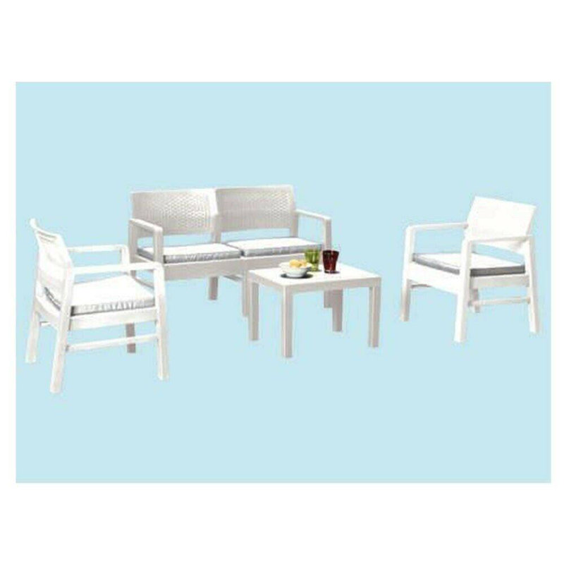 Dracen 4 Seater Sofa Set, White