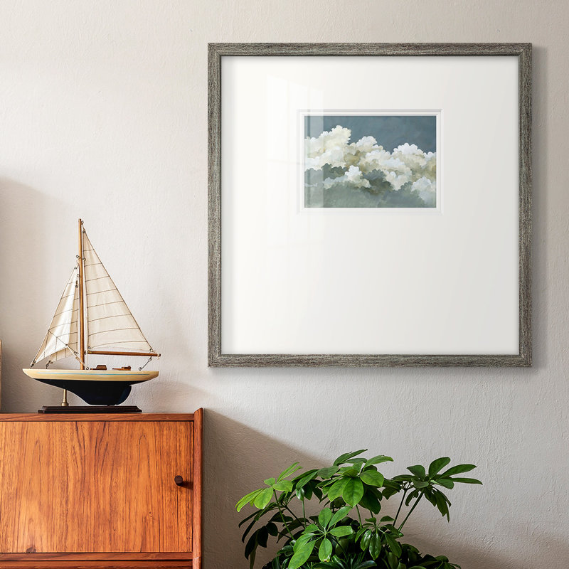 «Big Clouds III», reproduction encadrée de qualité supérieure, H 17 po x l 17 po x P 1,25 po, Cadre en papier gris