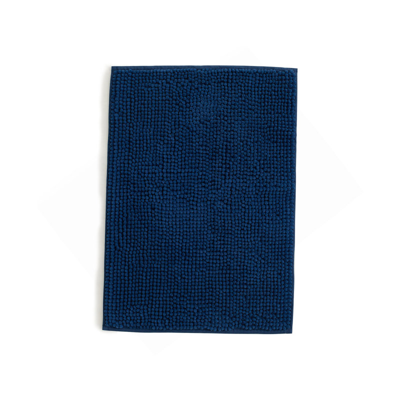 Linenspa Chenille Bath Mat, 17x24, Navy, Single - 24" L x 17" W, Navy