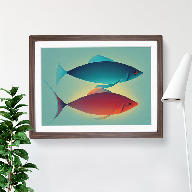 Unbelievable Fish - Framed Print, 46cm H x 64cm W x 2cm D, Walnut Framed