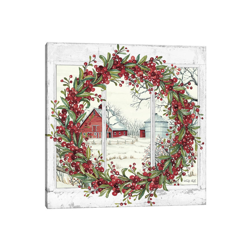 Winter Barn Window View I by Cindy Jacobs - Print on Canvas, 66.04 cm H x 66.04 cm W x 1.91 cm D, Wrapped Canvas