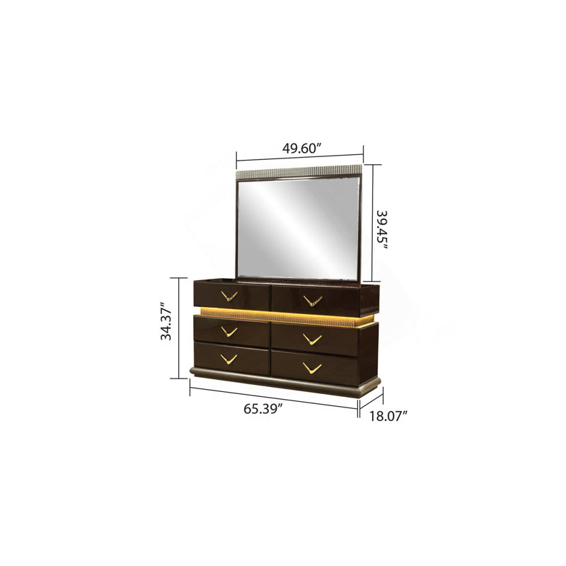 Ensemble de chambre avec grand lit 5 pièces Modern Style