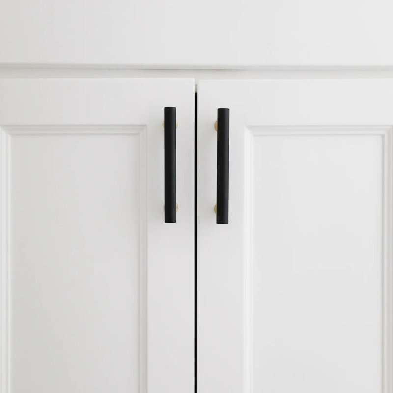 Mod Two Tone Bar / Handle Pull, 3 3/4", Matte Black/Satin Brass