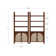 Boho 3-Shelf Bookshelf Cabinet With Rattan Doors