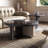 Multi-functional rock plate round coffee table