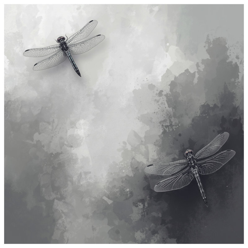 Coussins décoratifs gris Dragonfly Illustration, 16 x 16 inches
