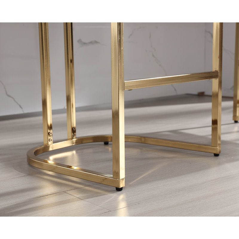 Daylani Upholstered Counter Stool with Metal Frame, White