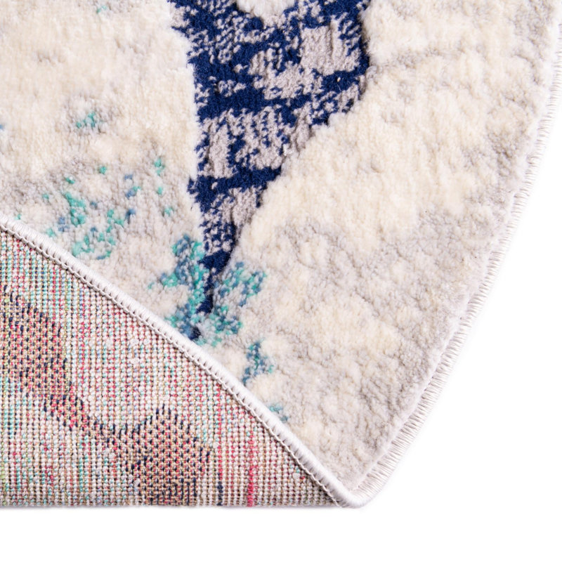 Ariel Geometric Polypropylene Plastic Rug, Round 7'