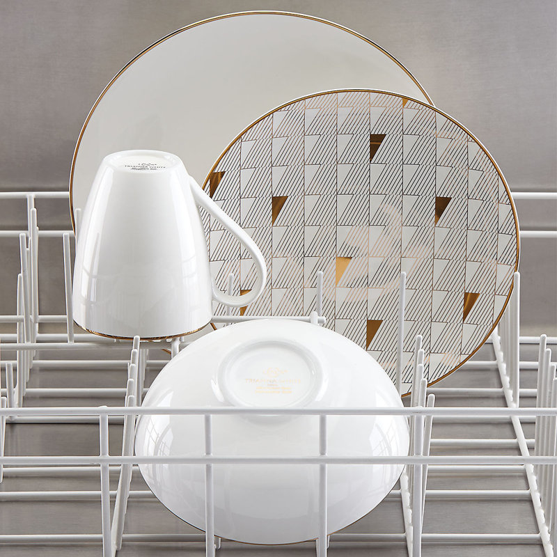 Service de table 12 pièces, service pour 4 Trianna Blush, blanc