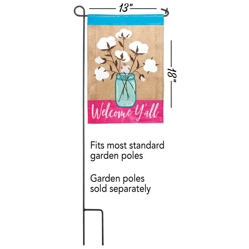 Drapeau de jardin en polyester 2 pi 1 po x 6 pi 1 po