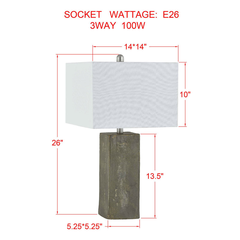 Lampe de table 26 "avec abat-jour en lin Nelson, taupe