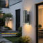 Black 2 - Bulb 21.5cm H Outdoor Wall Lantern