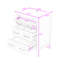 Meuble-lavabo compact avec lavabo en céramique et 3 tiroirs de rangement-1913354387