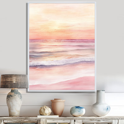«Blush Tide Sunset Charm II» - art mural rose
