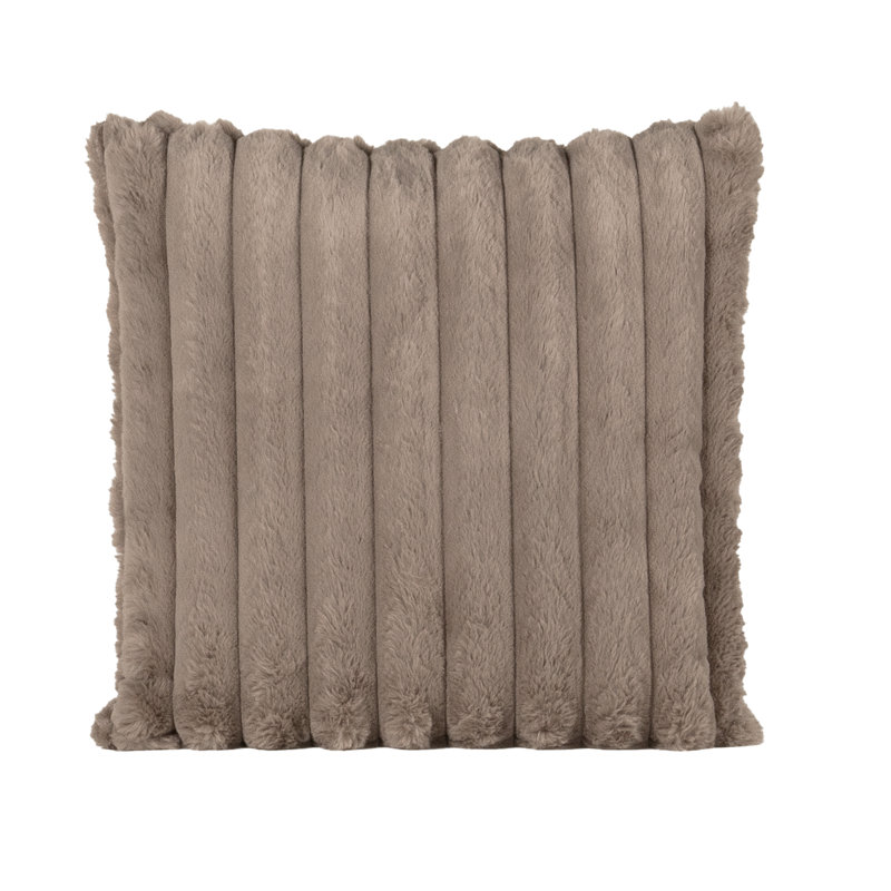 Coussin décoratif en fausse fourrure Siscovers - confort luxueux , Carré 18 po, Polyester, Brun