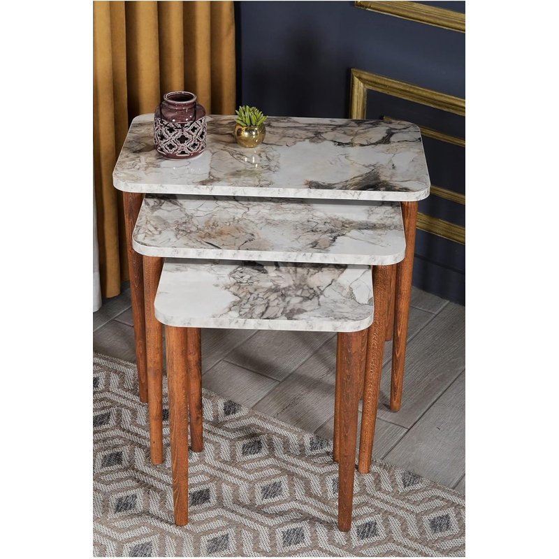 Jessica 35cm Console Table, White Marble