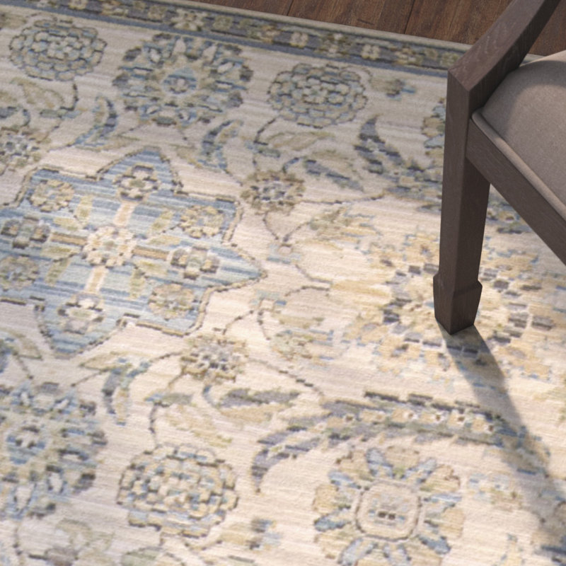 Tapis beige / brun en laine Vogan, Rectangle 7 pi 9 po x 9 pi 9 po
